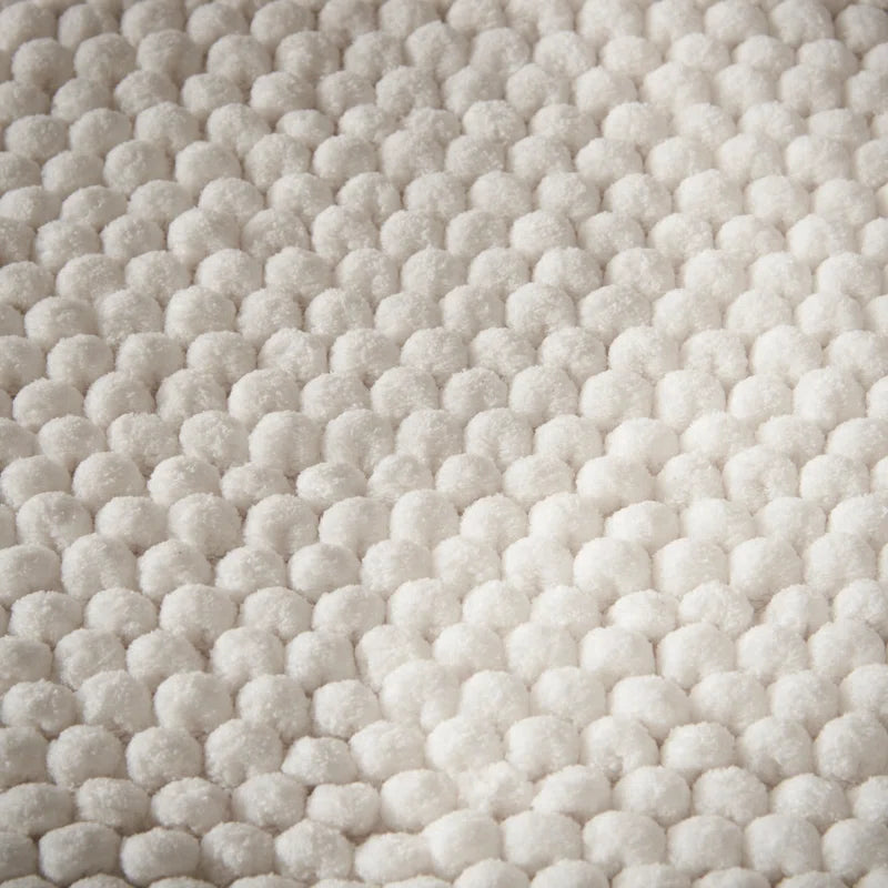 Aspen Bobble Bath Mat or Bath Runner in White by Bianca