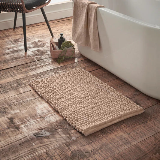 Aspen Bobble Bath Mat or Bath Runner in Natural by Bianca