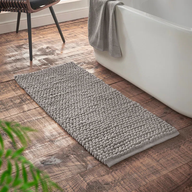 Aspen Bobble Bath Mat or Bath Runner in Grey by Bianca