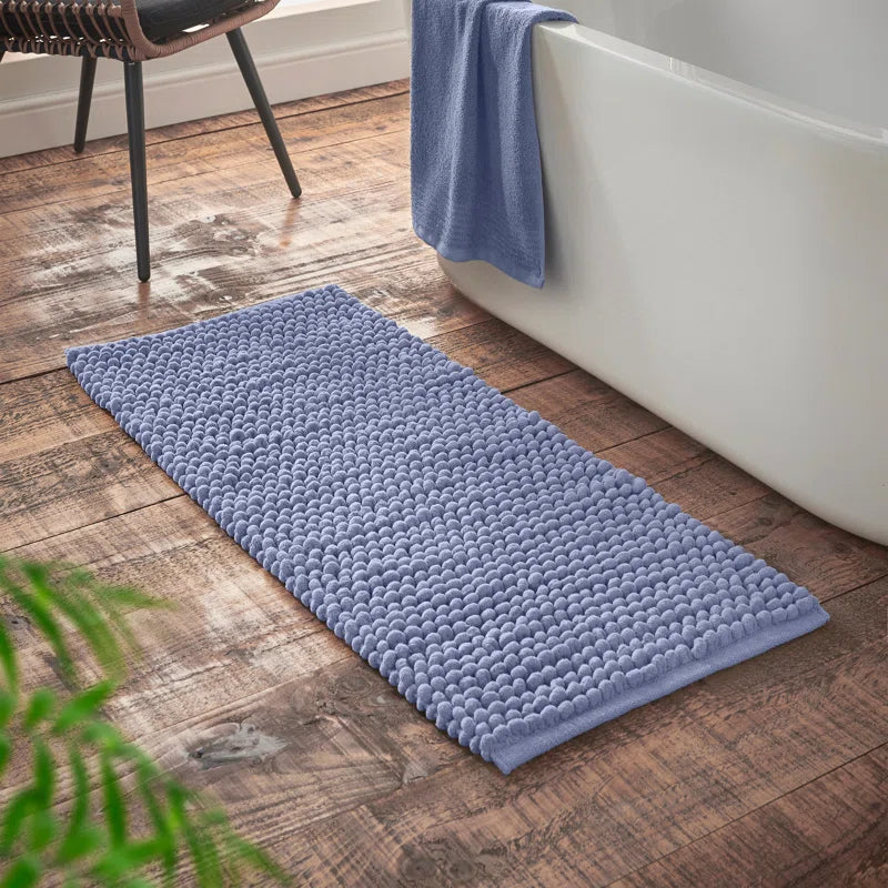 Aspen Bobble Bath Mat or Bath Runner in Blue by Bianca