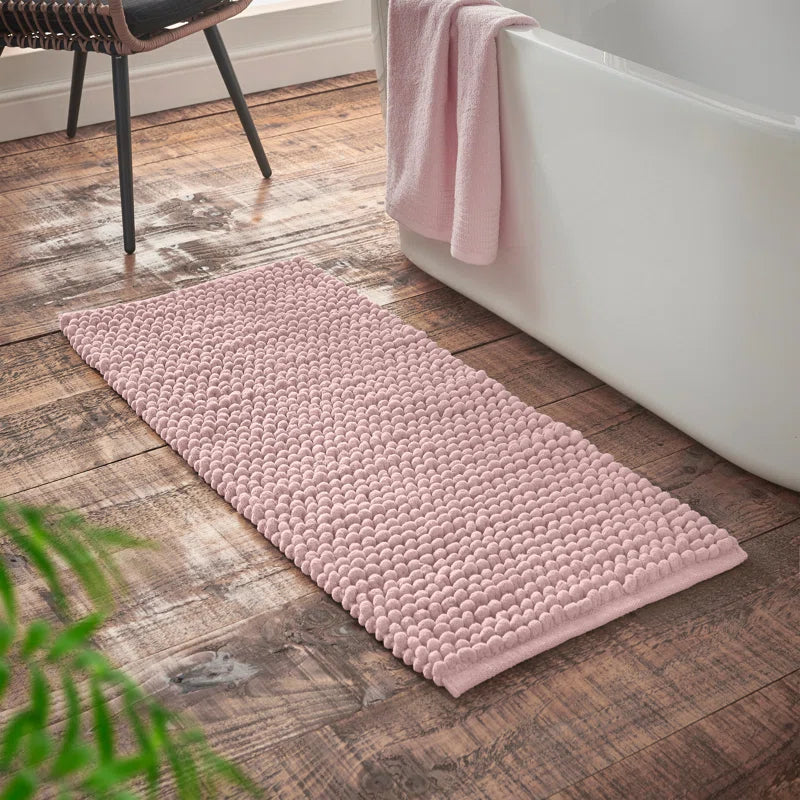 Aspen Bobble Bath Mat or Bath Runner in Pink by Bianca