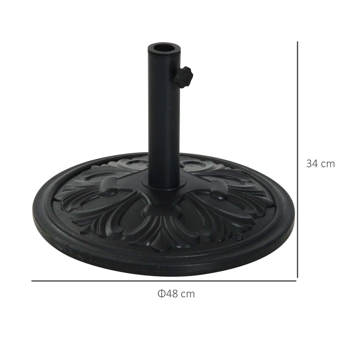 13kg Round Parasol Base - Black