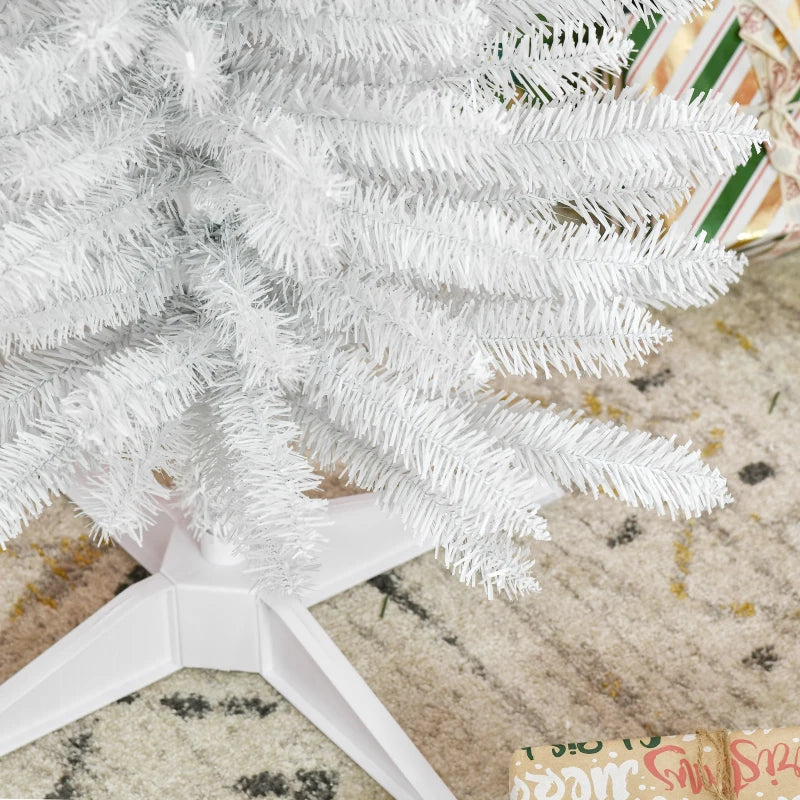 5FT Pencil Slim Artificial Christmas Tree with Study Stand Tips -  White