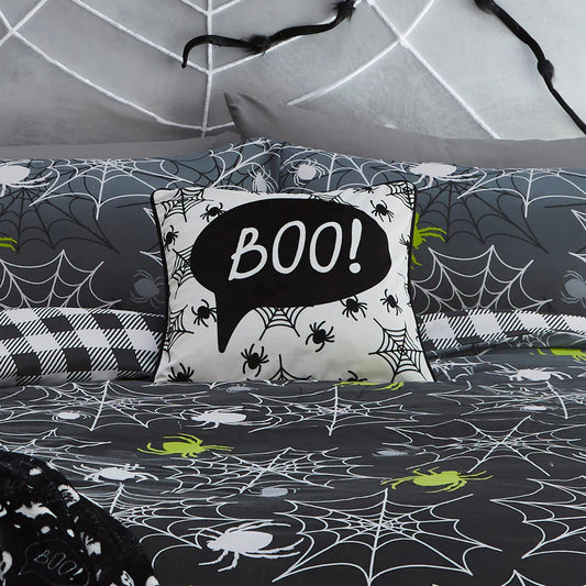 Boo Filled Cushion by Bedlam in Black