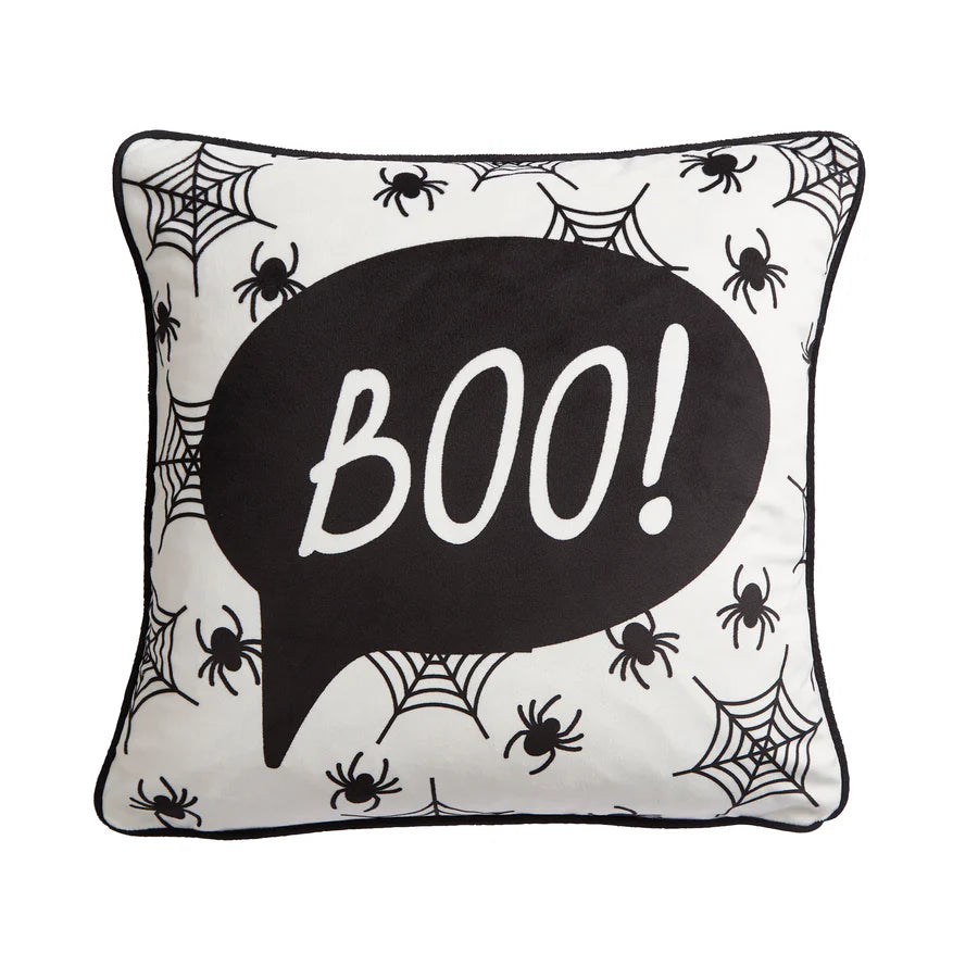 Boo Filled Cushion by Bedlam in Black