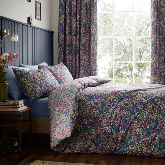 Bessie Duvet Cover Set by Dreams & Drapes Design in Navy