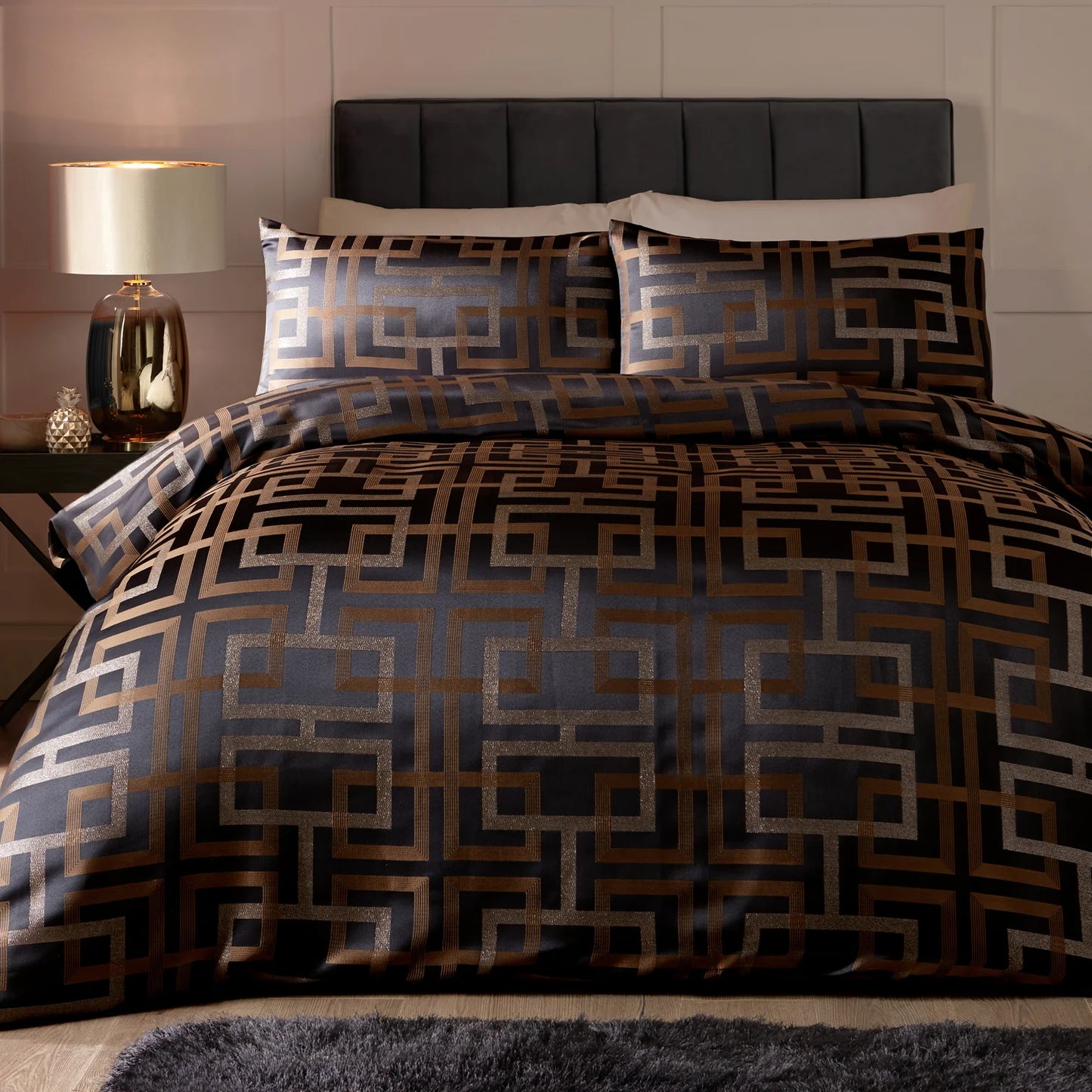 Bardon Duvet Cover Set by Soiree in Black