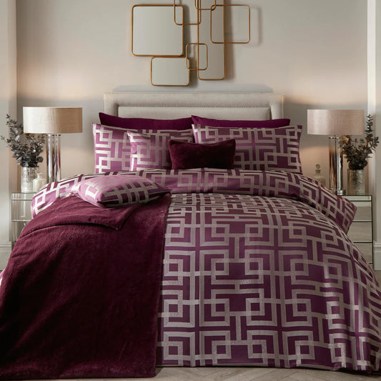 Bardon Duvet Cover Set by Soiree in Damson