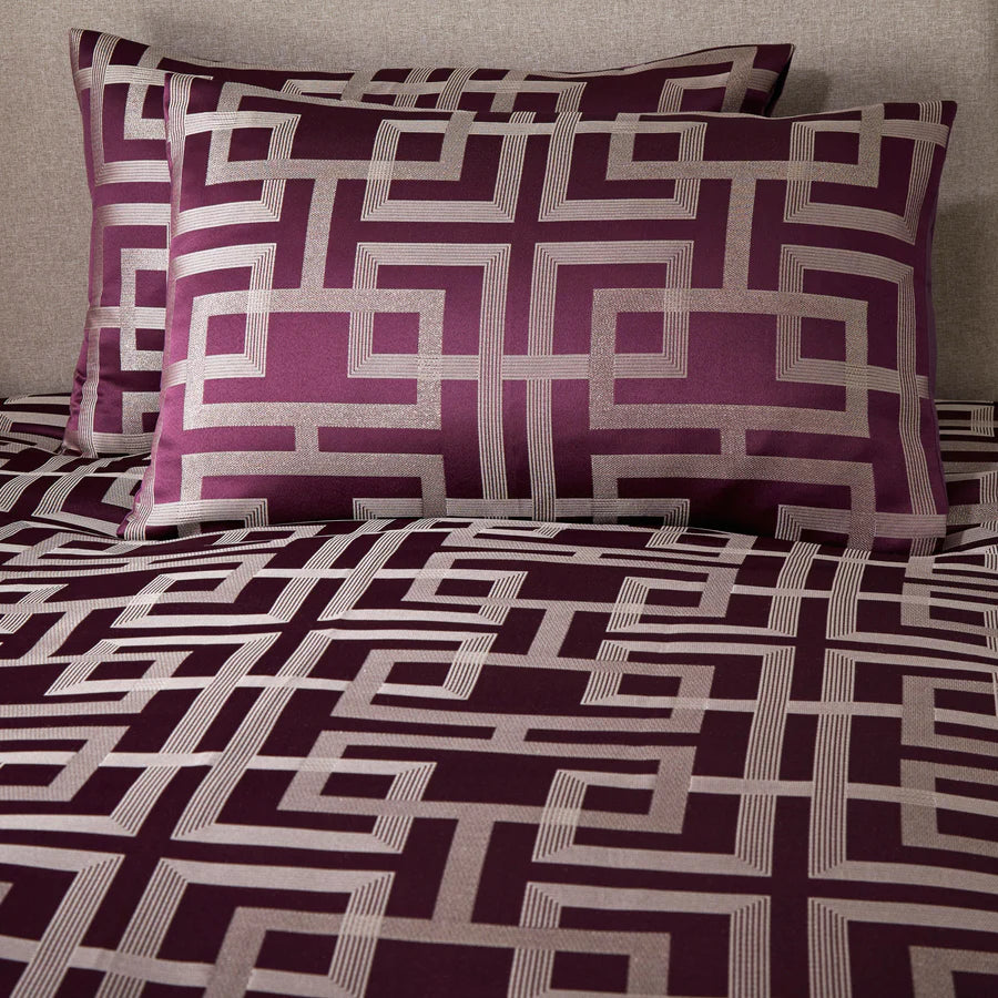 Bardon Duvet Cover Set by Soiree in Damson