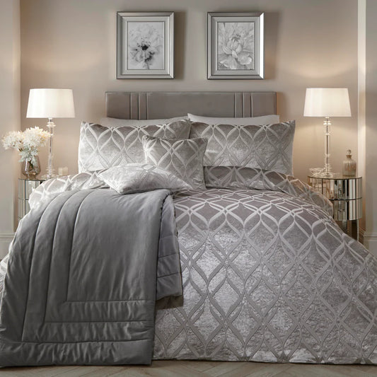 Belfort - Duvet Cover Set by Soiree in Silver