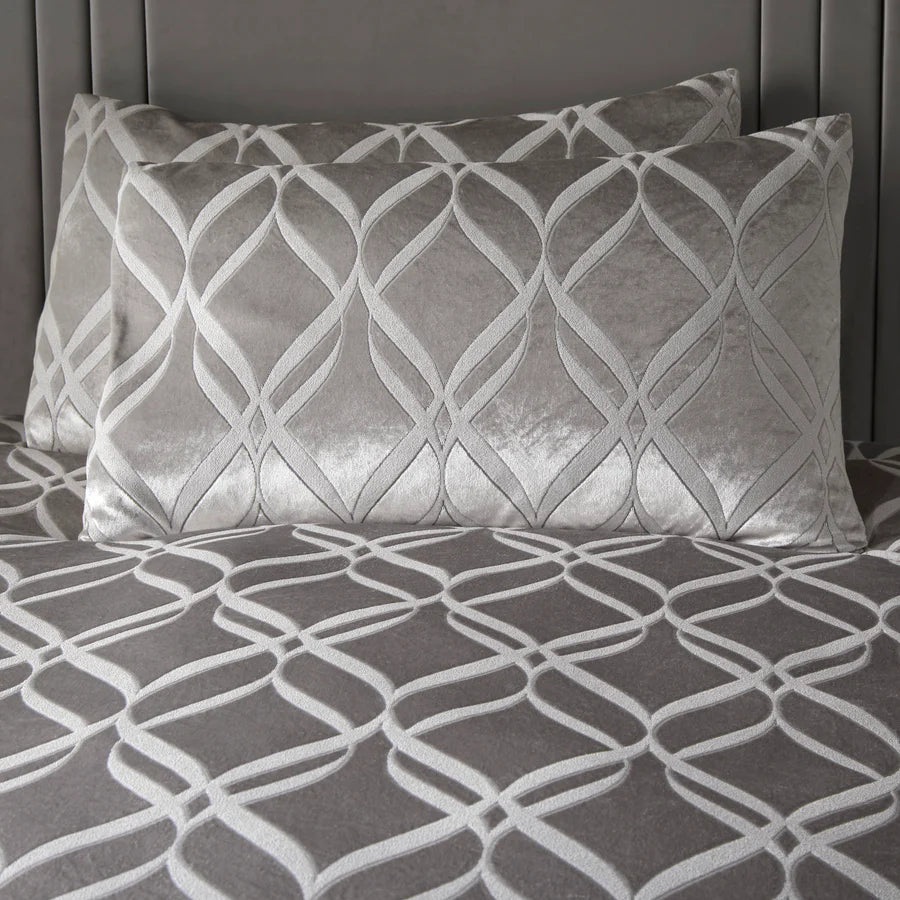 Belfort - Duvet Cover Set by Soiree in Silver