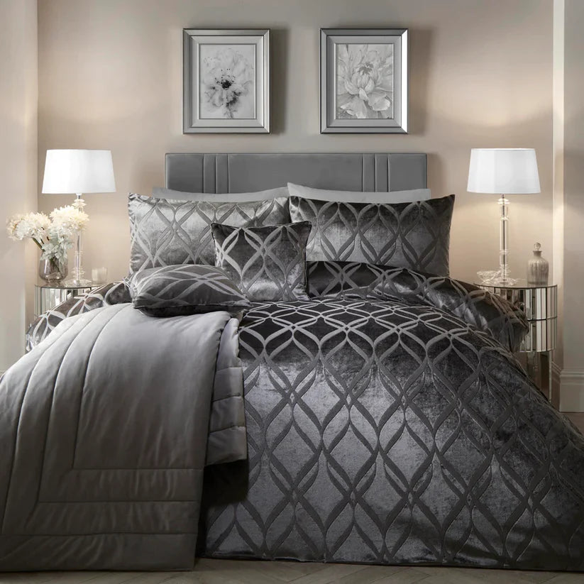 Belfort - Duvet Cover Set by Soiree in Slate