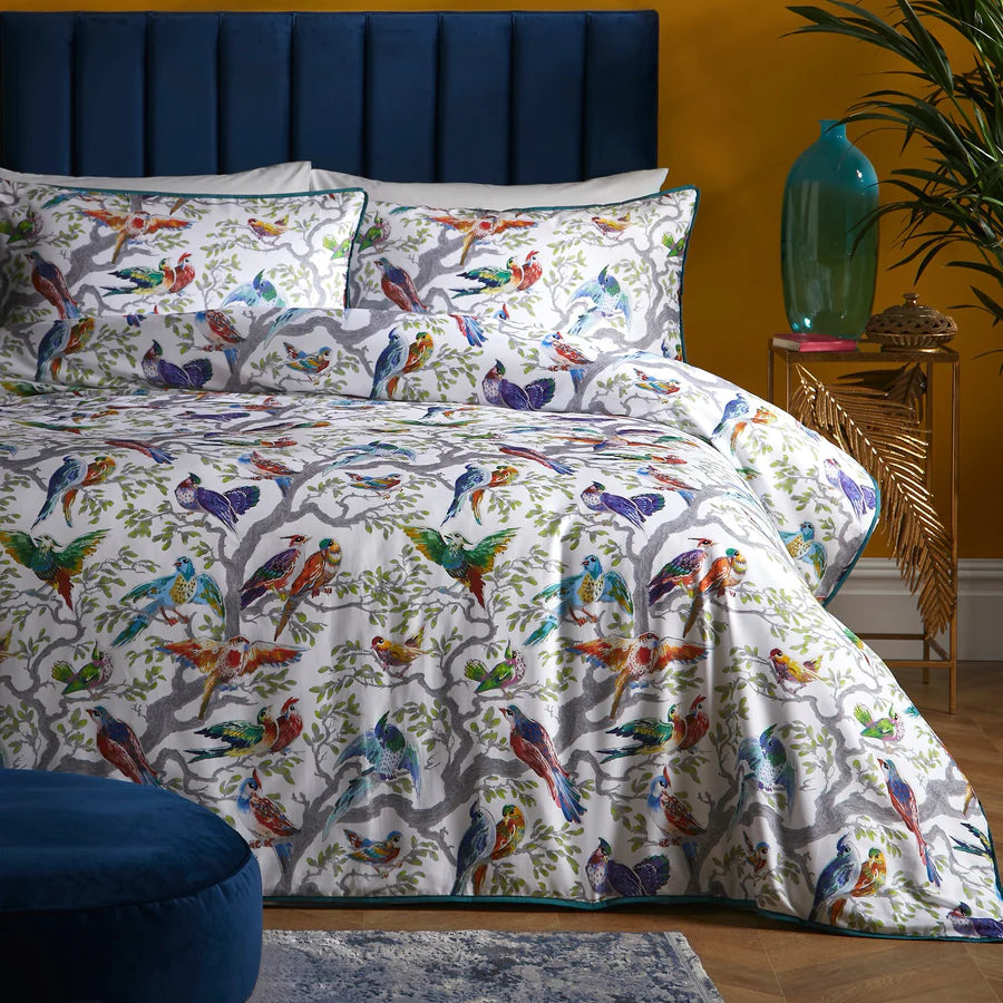 Birdity Absurdity 100% Cotton Sateen Duvet Cover Set by Laurence Llewelyn-Bowen in Multi