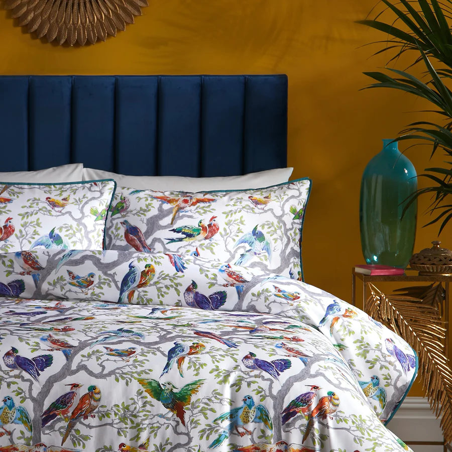 Birdity Absurdity 100% Cotton Sateen Duvet Cover Set by Laurence Llewelyn-Bowen in Multi