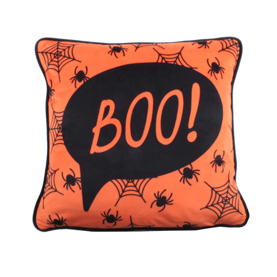 Boo Filled Cushion by Bedlam in Orange