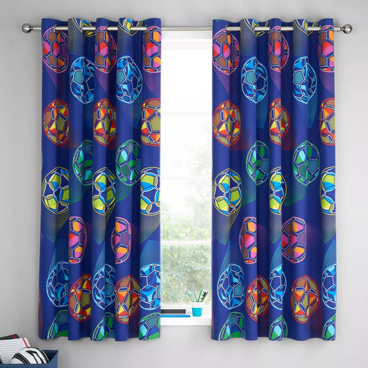 Bright Football Eyelet Curtains by Catherine Lansfield Kids