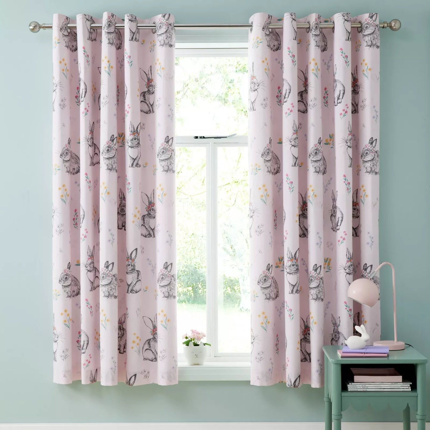 Bunny Tails Eyelet Curtains by Catherine Lansfield Kids