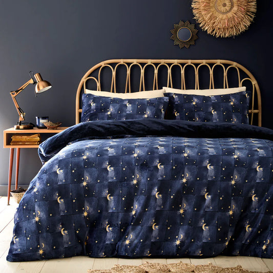 Cosmic Star Duvet Cover Set by Fusion Snug in Navy