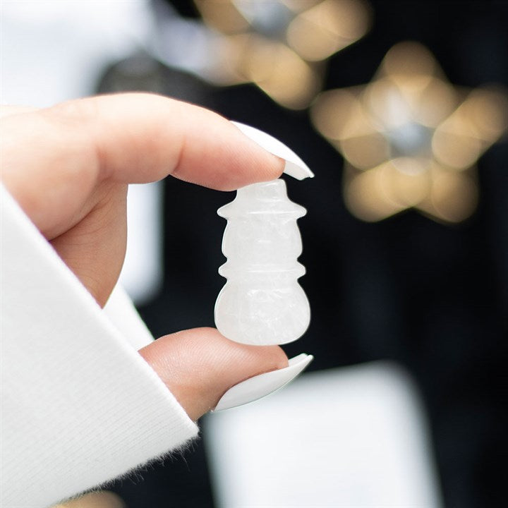 Clear Quartz Crystal Snowman in a Bag