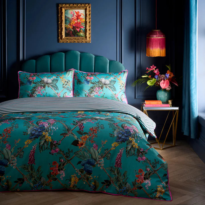 Cotswold Fantasia 100% Cotton Duvet Cover Set by Laurence Llewelyn-Bowen in Teal