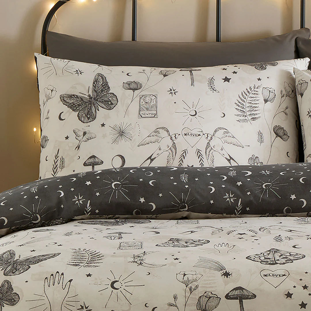 Celeste Duvet Cover Set in Grey