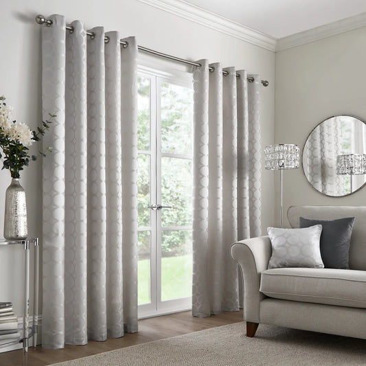 Cassina Eyelet Curtains by Appletree Boutique in Silver