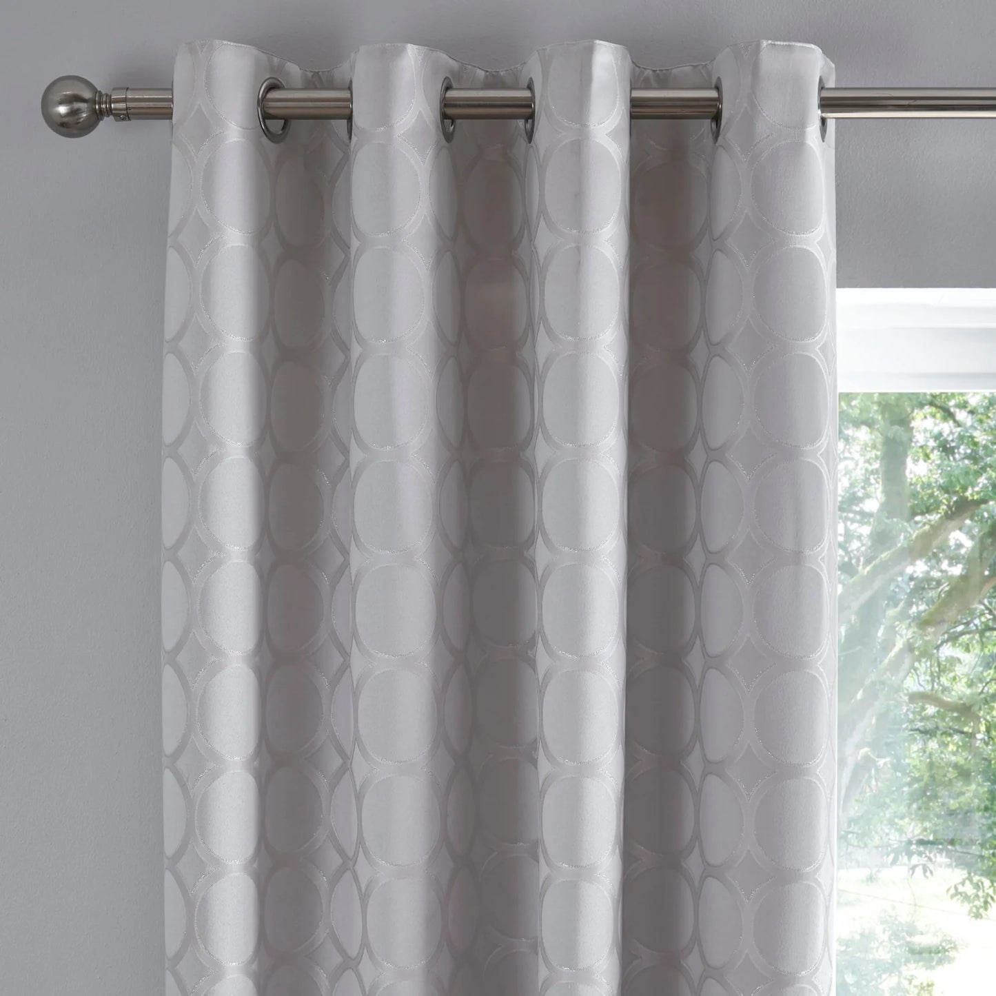 Cassina Eyelet Curtains by Appletree Boutique in Silver