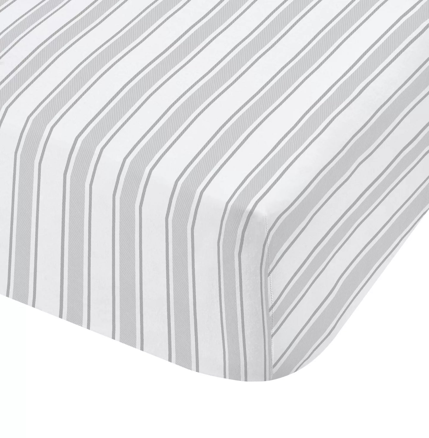 Check and Stripe Fitted Sheet Set in Grey by Bianca Kids