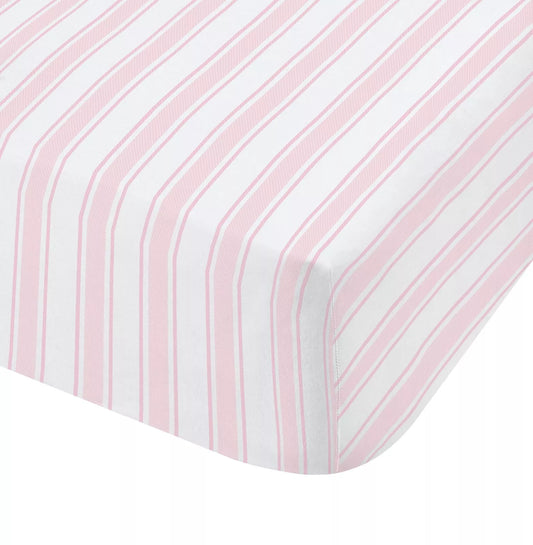 Check and Stripe Fitted Sheet Set in Pink by Bianca Kids