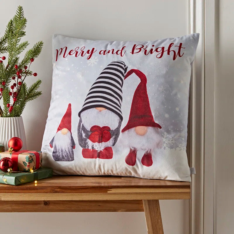 Christmas Merry And Bright Gonks Light Up Filled Cushion by Catherine Lansfield