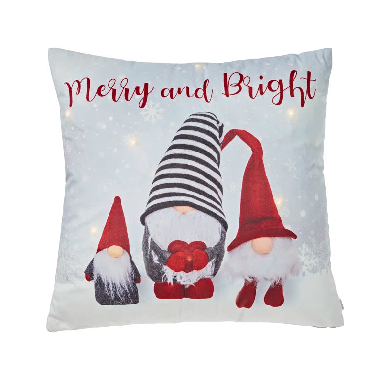 Christmas Merry And Bright Gonks Light Up Filled Cushion by Catherine Lansfield