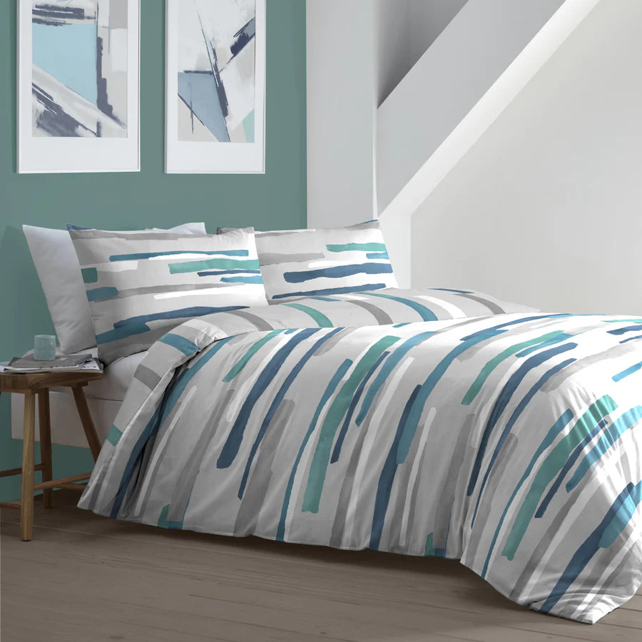 Clifton Duvet Cover Set by Fusion in Teal