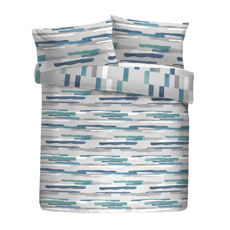 Clifton Duvet Cover Set by Fusion in Teal