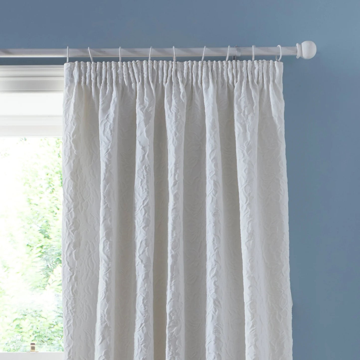 Collier Pencil Pleat Curtains With Tie-Backs by Appletree Heritage in White