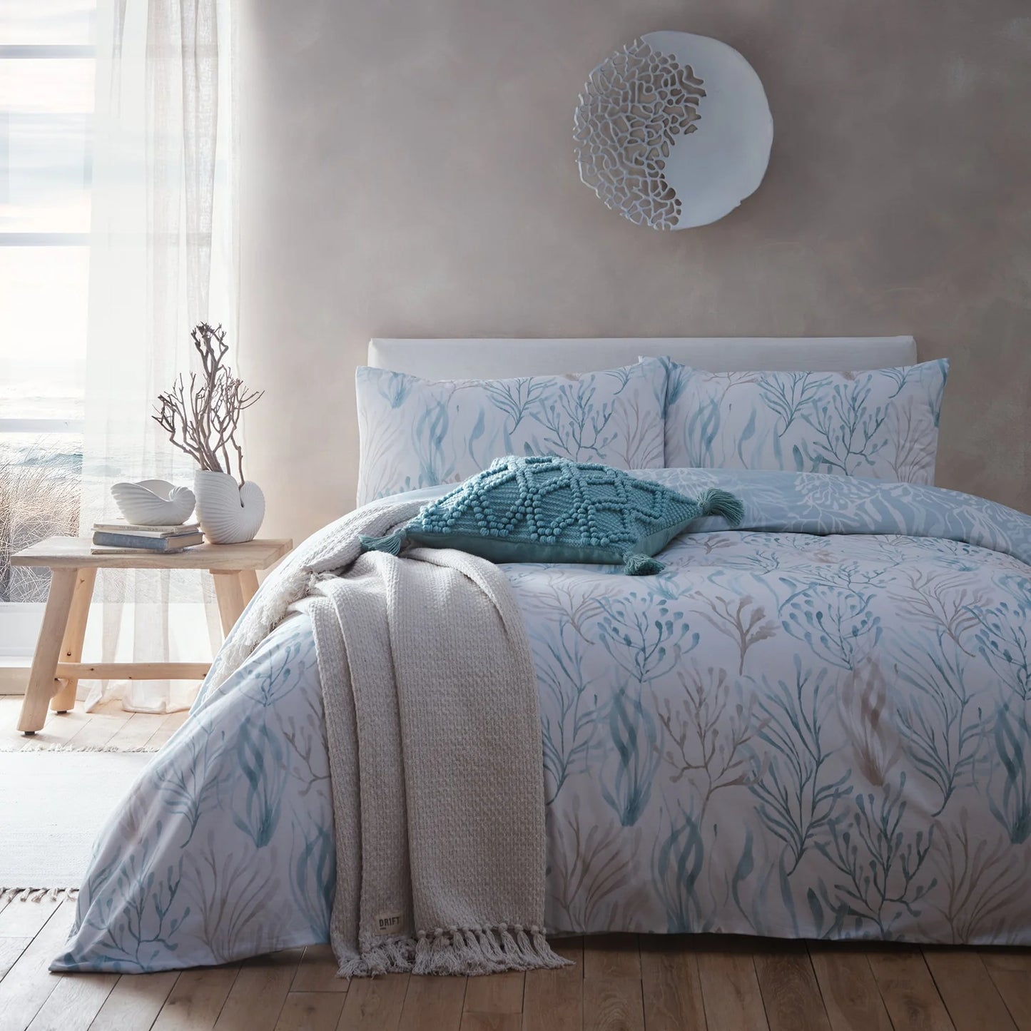 Cora Duvet Cover Set by Drift Home in Sea Foam