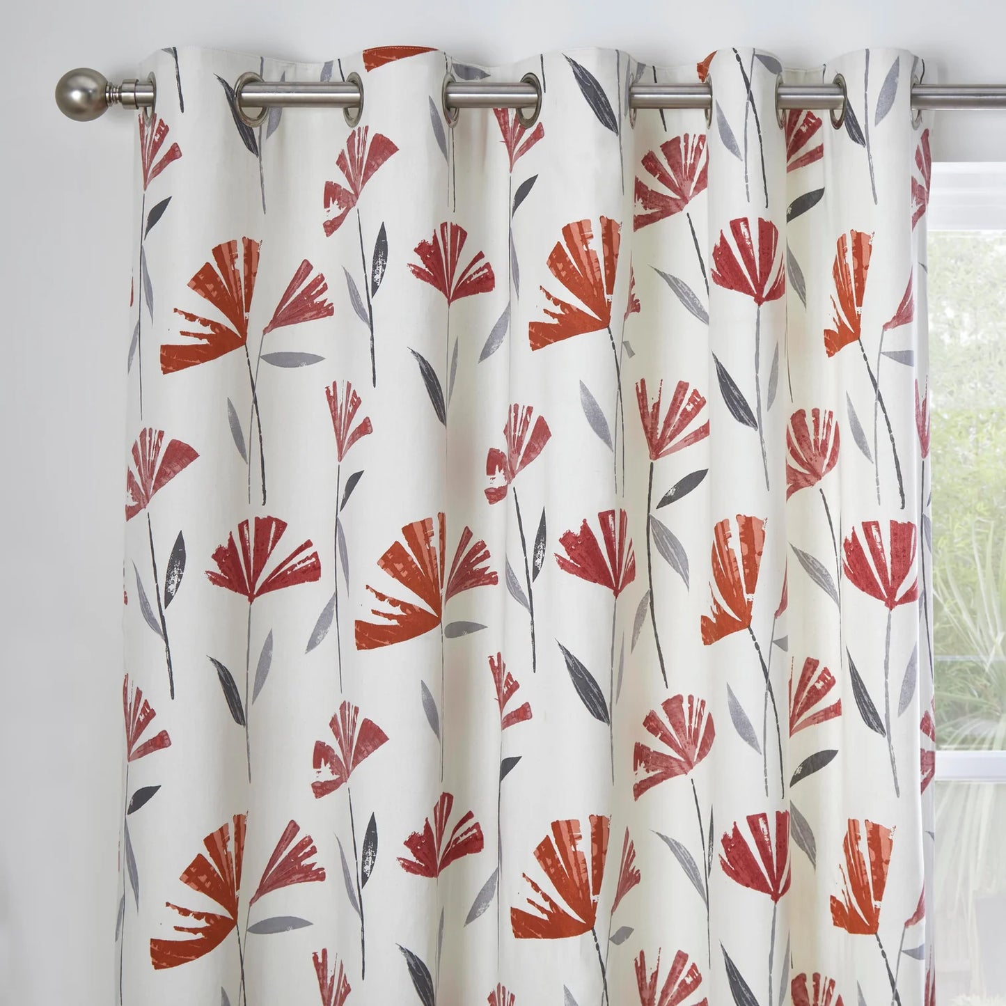 Dacey Eyelet Curtains by Fusion in Red