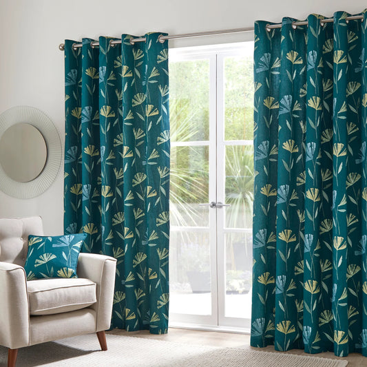 Dacey Eyelet Curtains by Fusion in Teal