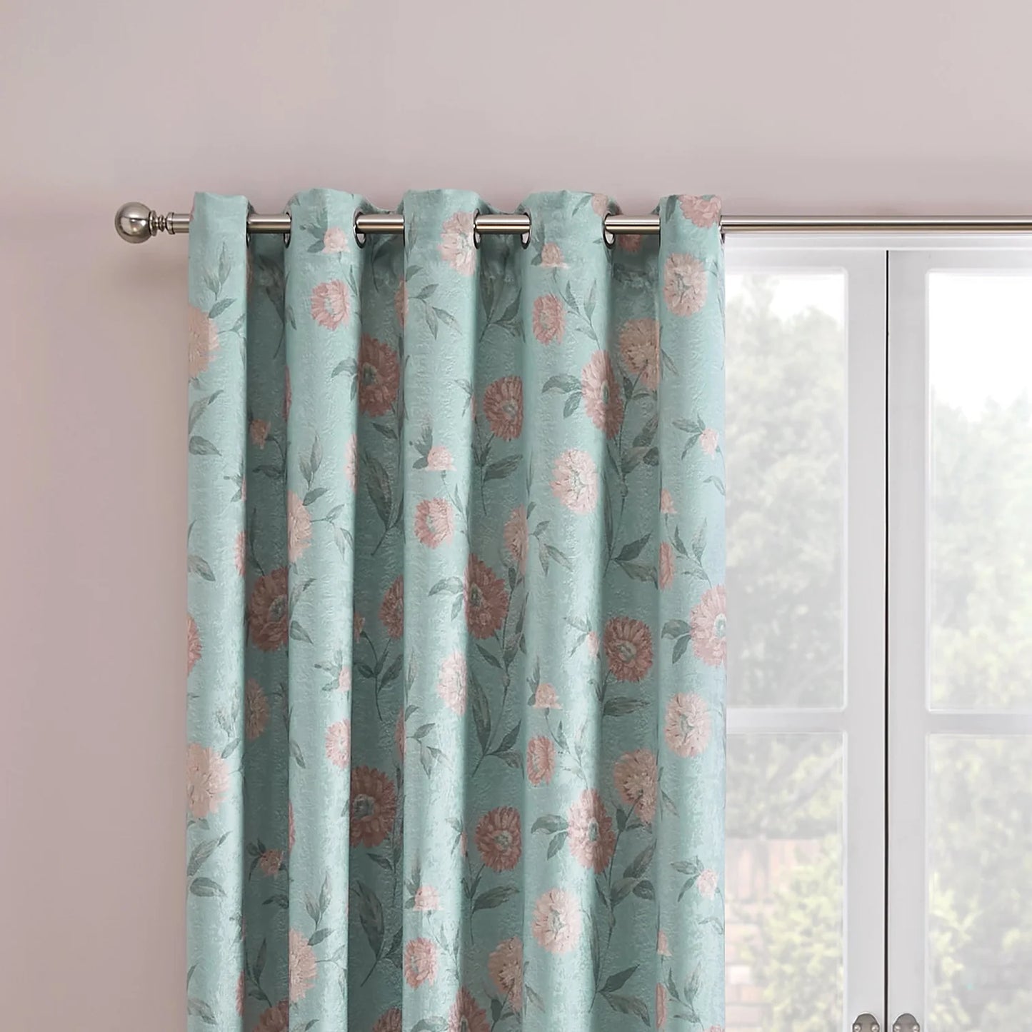 Dahlia Eyelet Curtains by Dreams & Drapes Curtains in Duck Egg