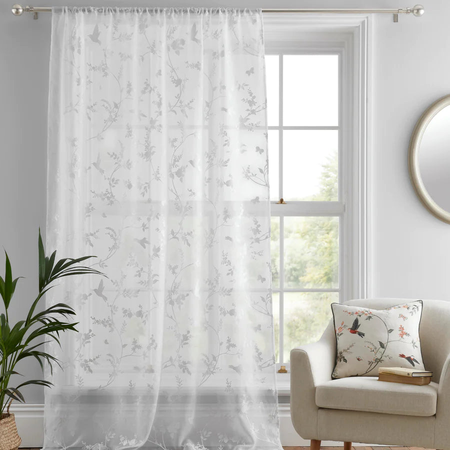 Darnley Voile Panel by Dreams & Drapes Curtains in White