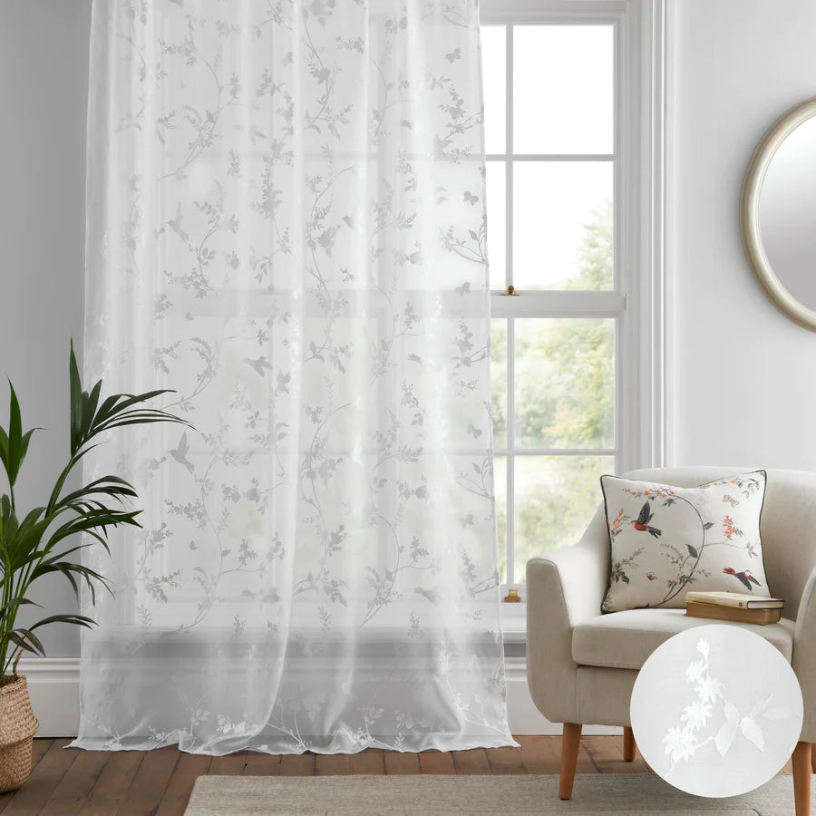 Darnley Voile Panel by Dreams & Drapes Curtains in White