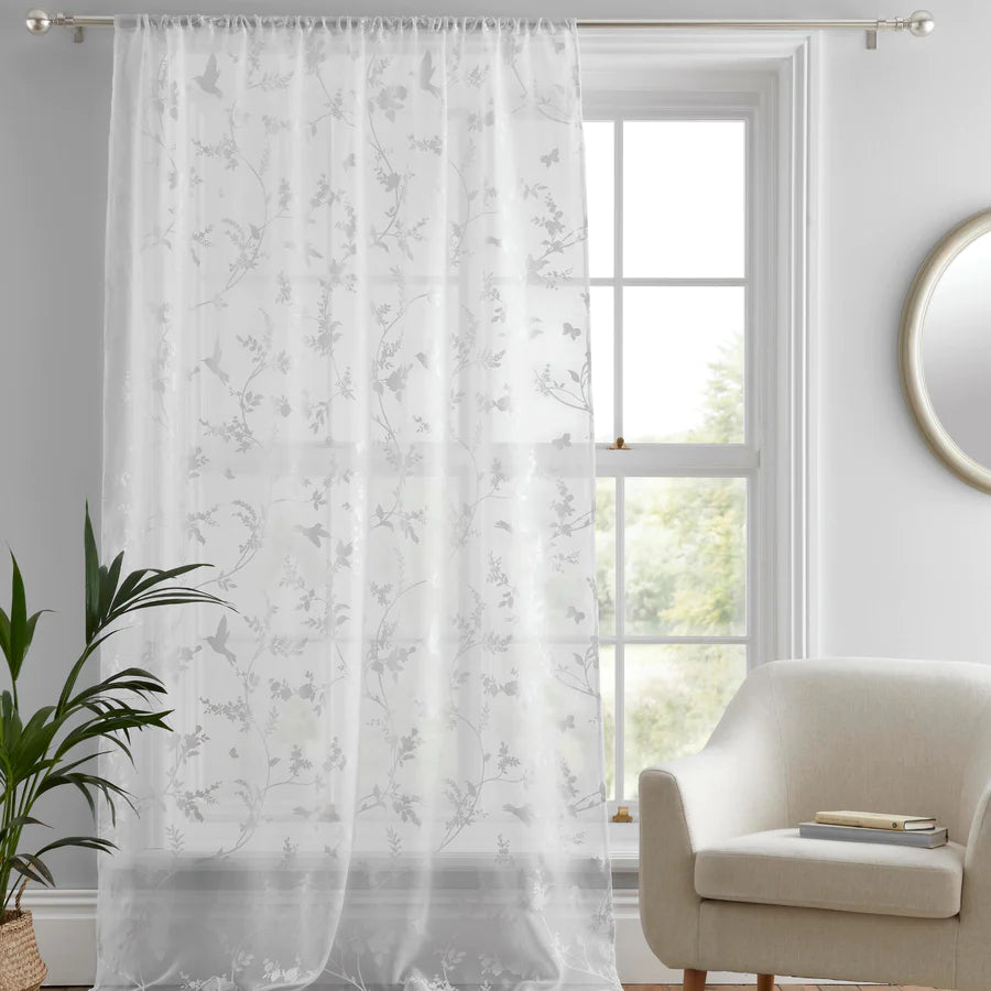 Darnley Voile Panel by Dreams & Drapes Curtains in White