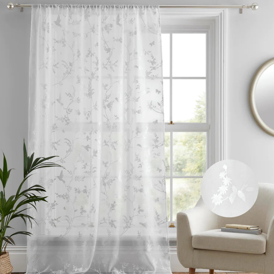 Darnley Voile Panel by Dreams & Drapes Curtains in White