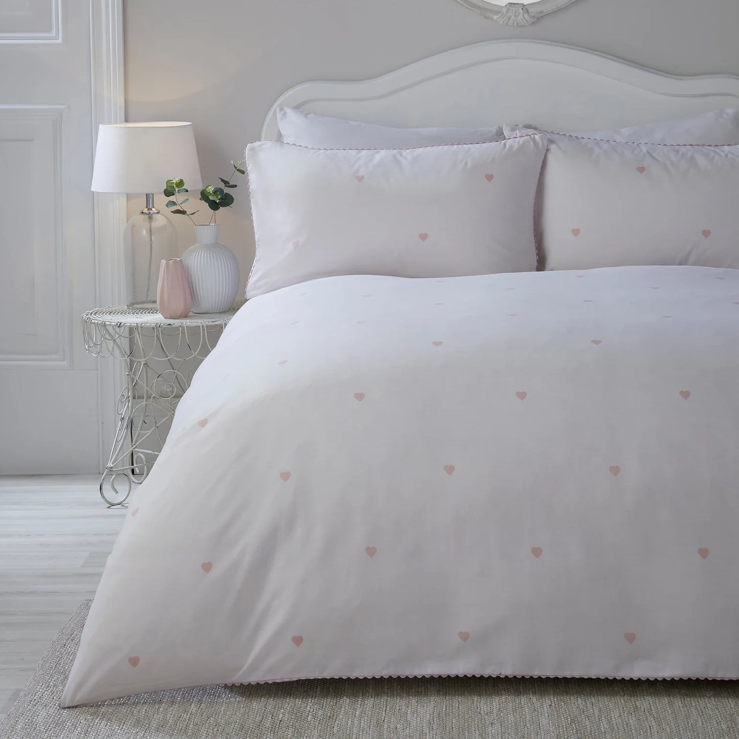 Decorative Heart Duvet Cover Set by Serene in Blush