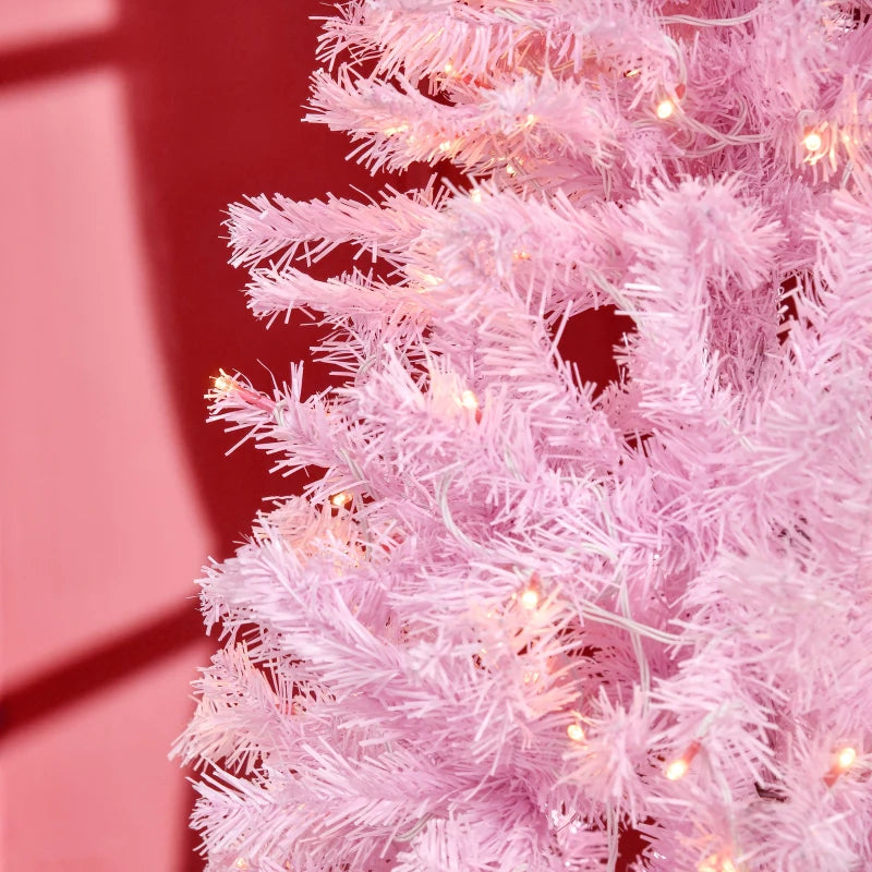 7FT Prelit Artificial Pink Christmas Tree with 350 LED Lights