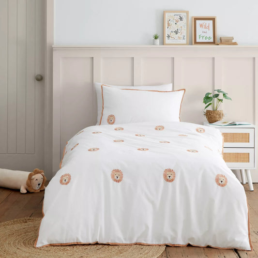 Embroidered Lions Duvet Cover Set by Catherine Lansfield Kids