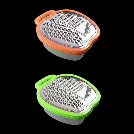 3 in 1 Multipurpose Grater Shredder Slicer with Attached Container - Random Colour