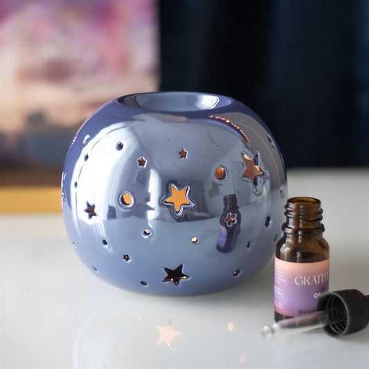 Purple Iridescent Star Oil Burner and Wax Warmer