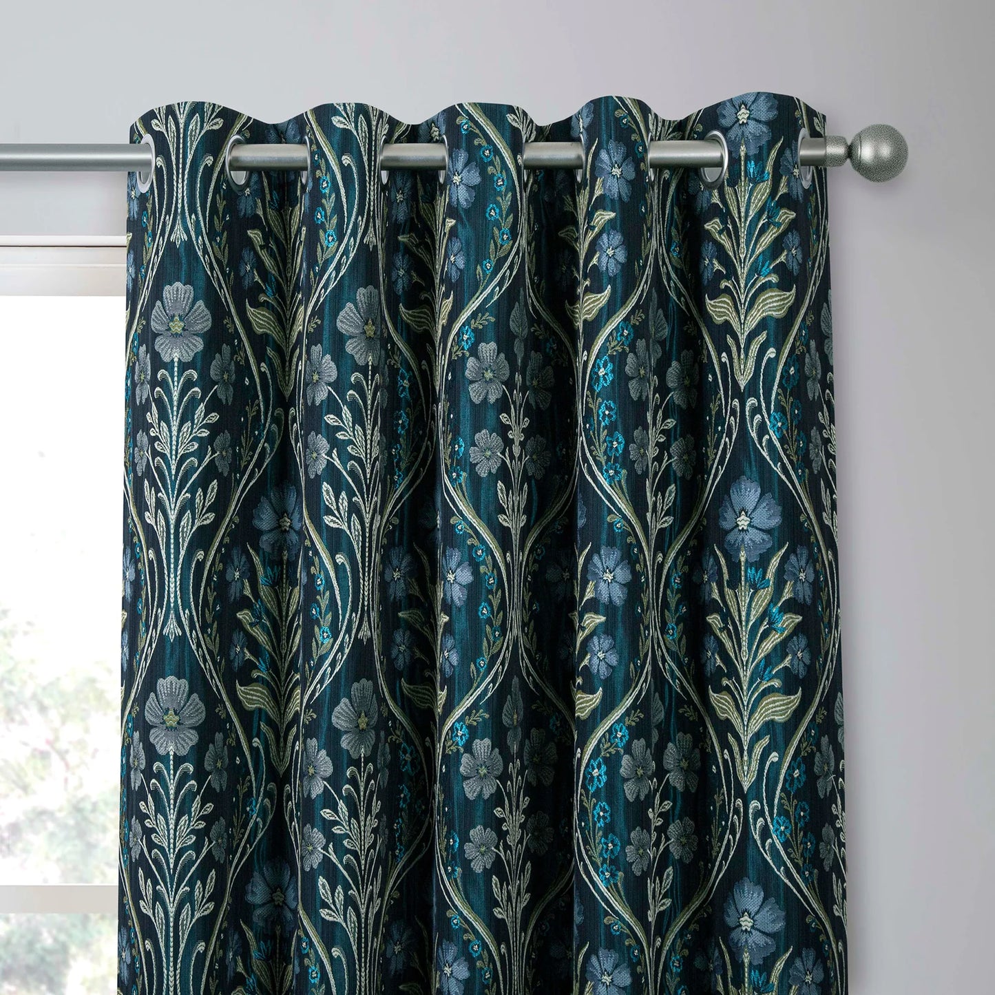 Estelle Pair of Eyelet Curtains by Curtina in Navy