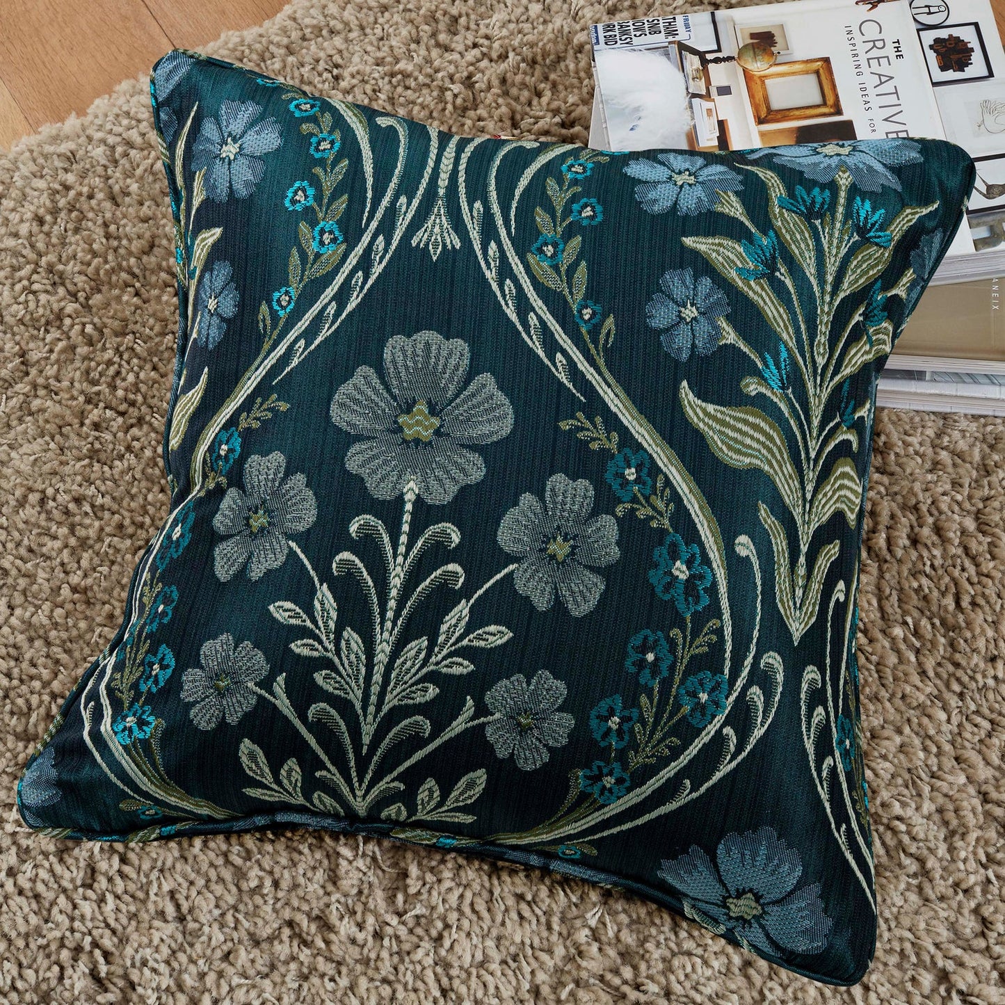 Estelle Filled Cushion by Curtina in Navy