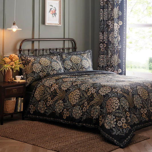 Evelina Duvet Cover Set by Appletree Heritage in Navy